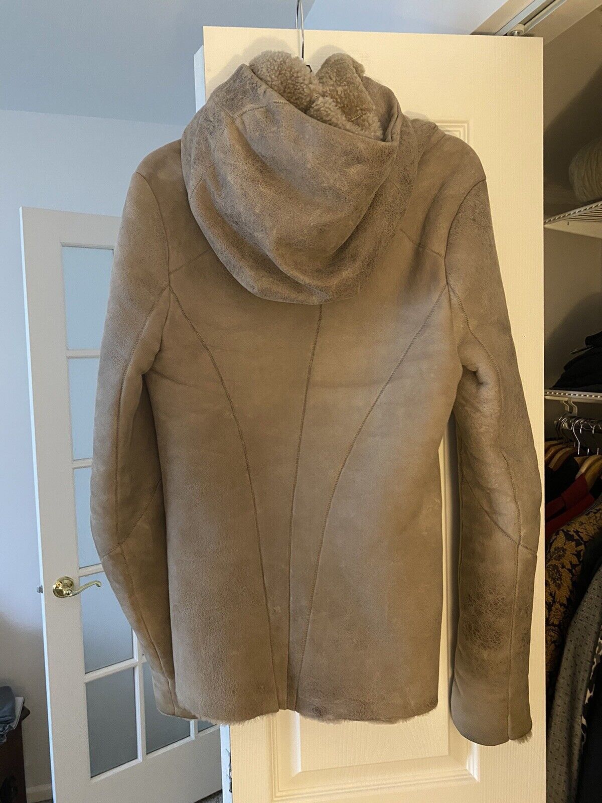 10sei0otto 10sei0otto Overlock Leather shearling Jacket Winter Hooded Size US S / EU 44-46 / 1 - 2 Thumbnail