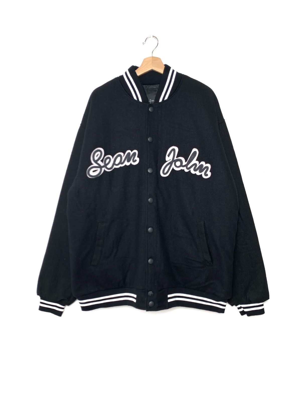 Sean John Embroidered Wool Varsity Jacket
