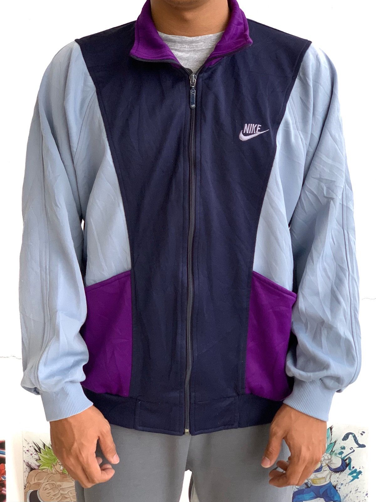 Nike Vintage Nike Swoosh Colour Block Tracktop Jacket Size US L / EU 52-54 / 3 - 4 Thumbnail