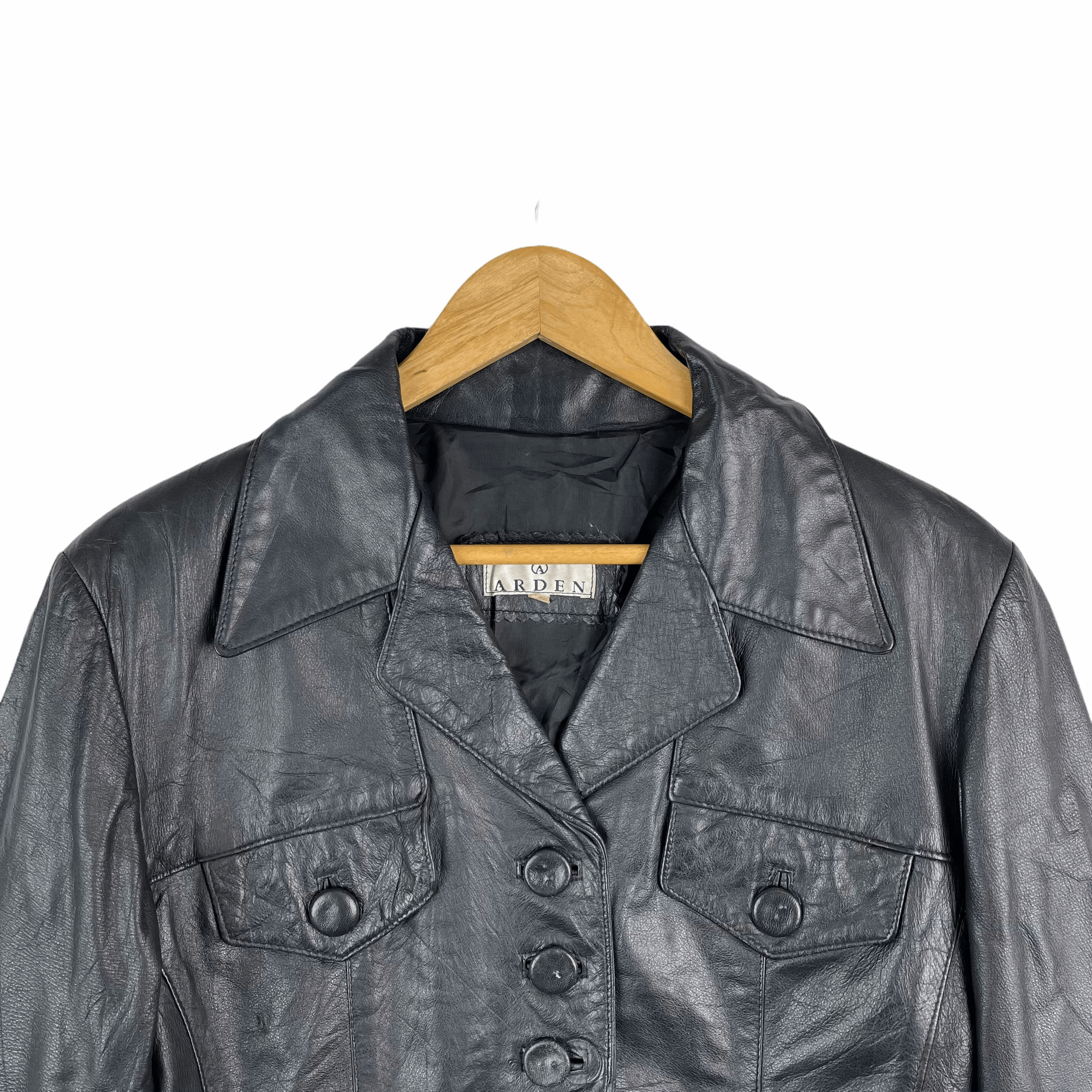 Genuine Leather Vintage ARDEN GENUINE LEATHER Australia Black Jacket Size US S / EU 44-46 / 1 - 2 Thumbnail