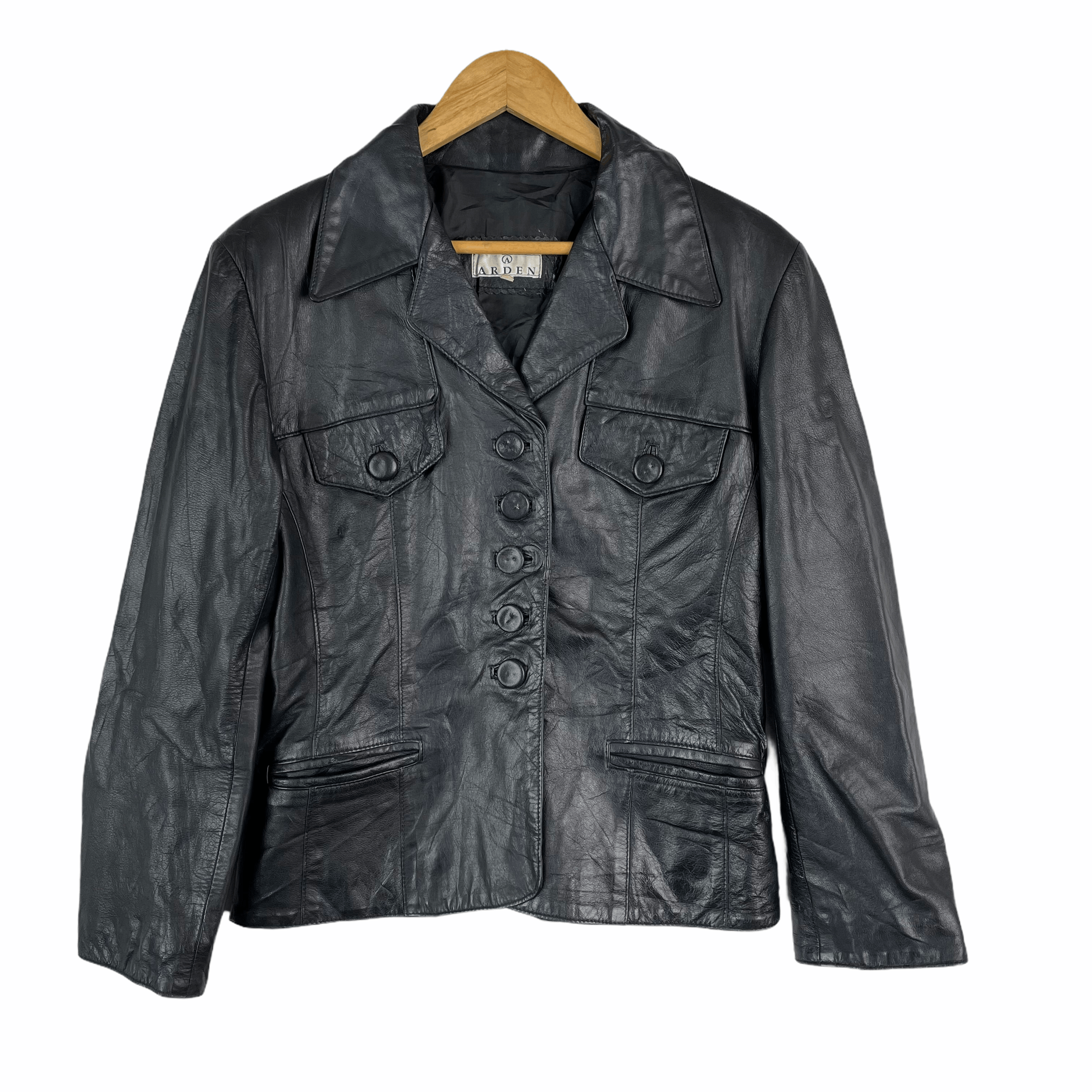 Genuine Leather Vintage ARDEN GENUINE LEATHER Australia Black Jacket Size US S / EU 44-46 / 1 - 1 Thumbnail