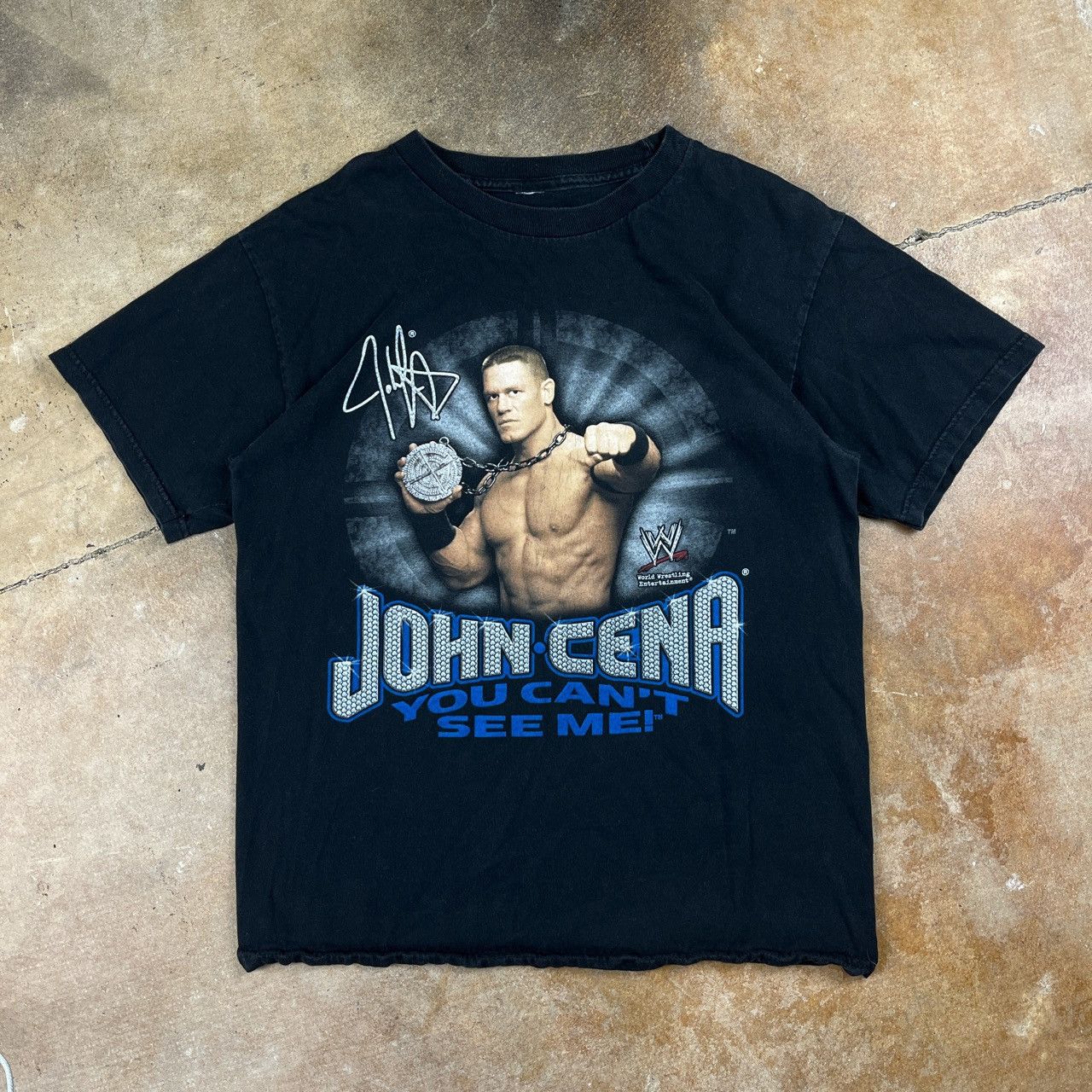 T-shirt WWE John Cena Manches Longues - Noir - Taille Junior - Années 2000