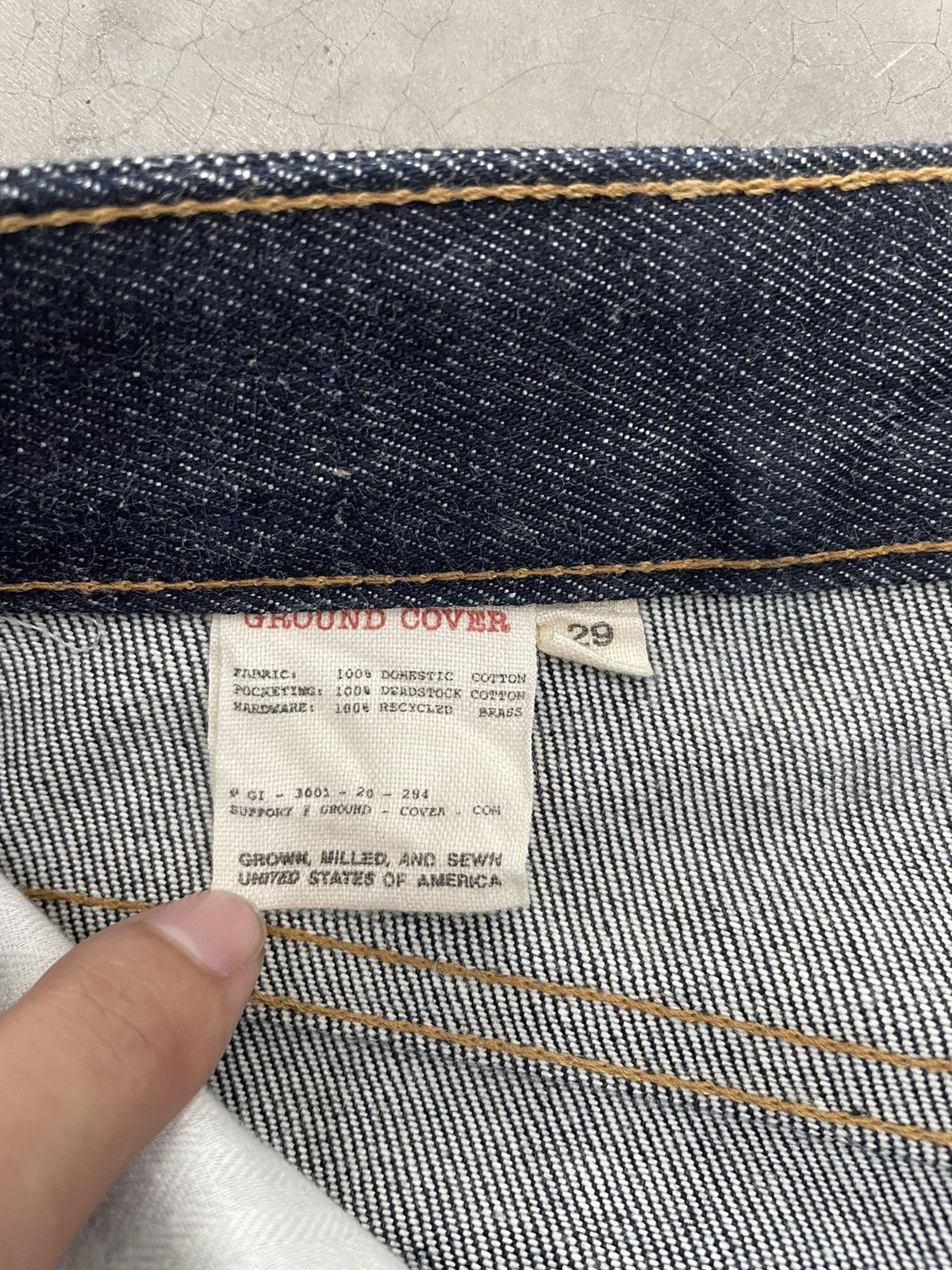 Ground Cover GROUND COVER US-GROWN RAW STRAIGHT LEG JEANS Size US 29 - 8 Thumbnail