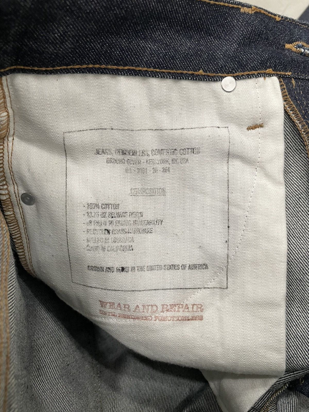 Ground Cover GROUND COVER US-GROWN RAW STRAIGHT LEG JEANS Size US 29 - 7 Thumbnail