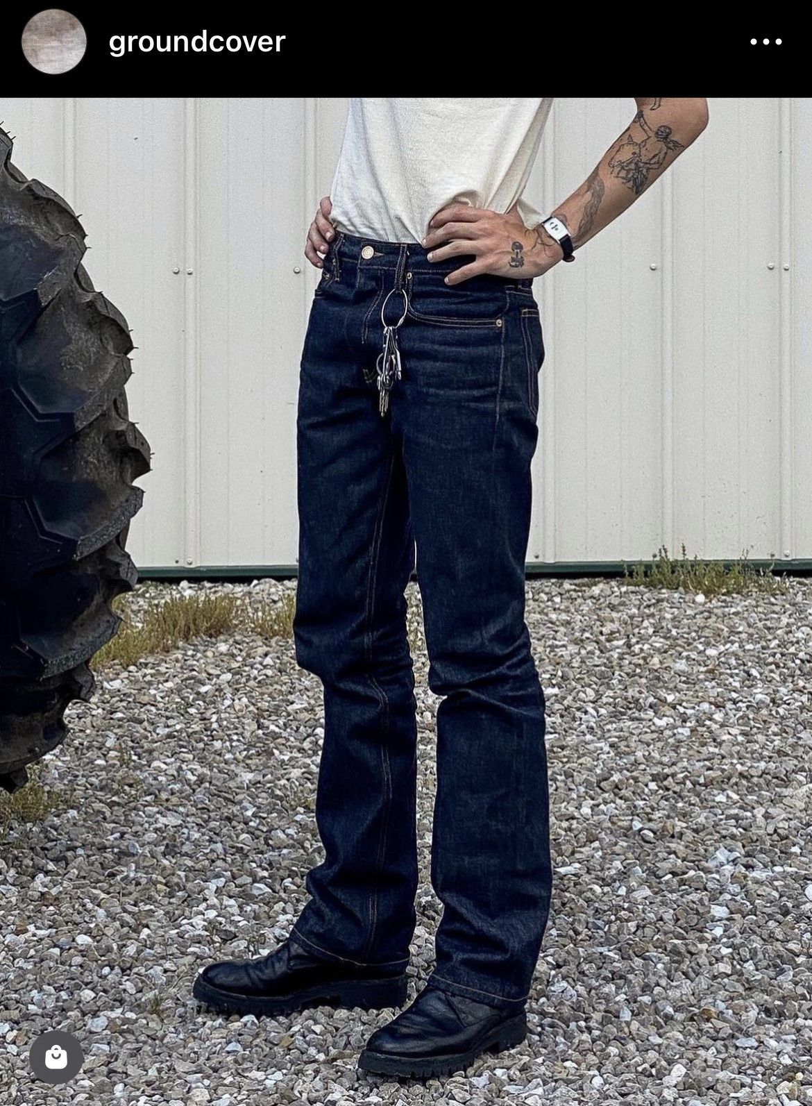 Ground Cover GROUND COVER US-GROWN RAW STRAIGHT LEG JEANS Size US 29 - 11 Thumbnail