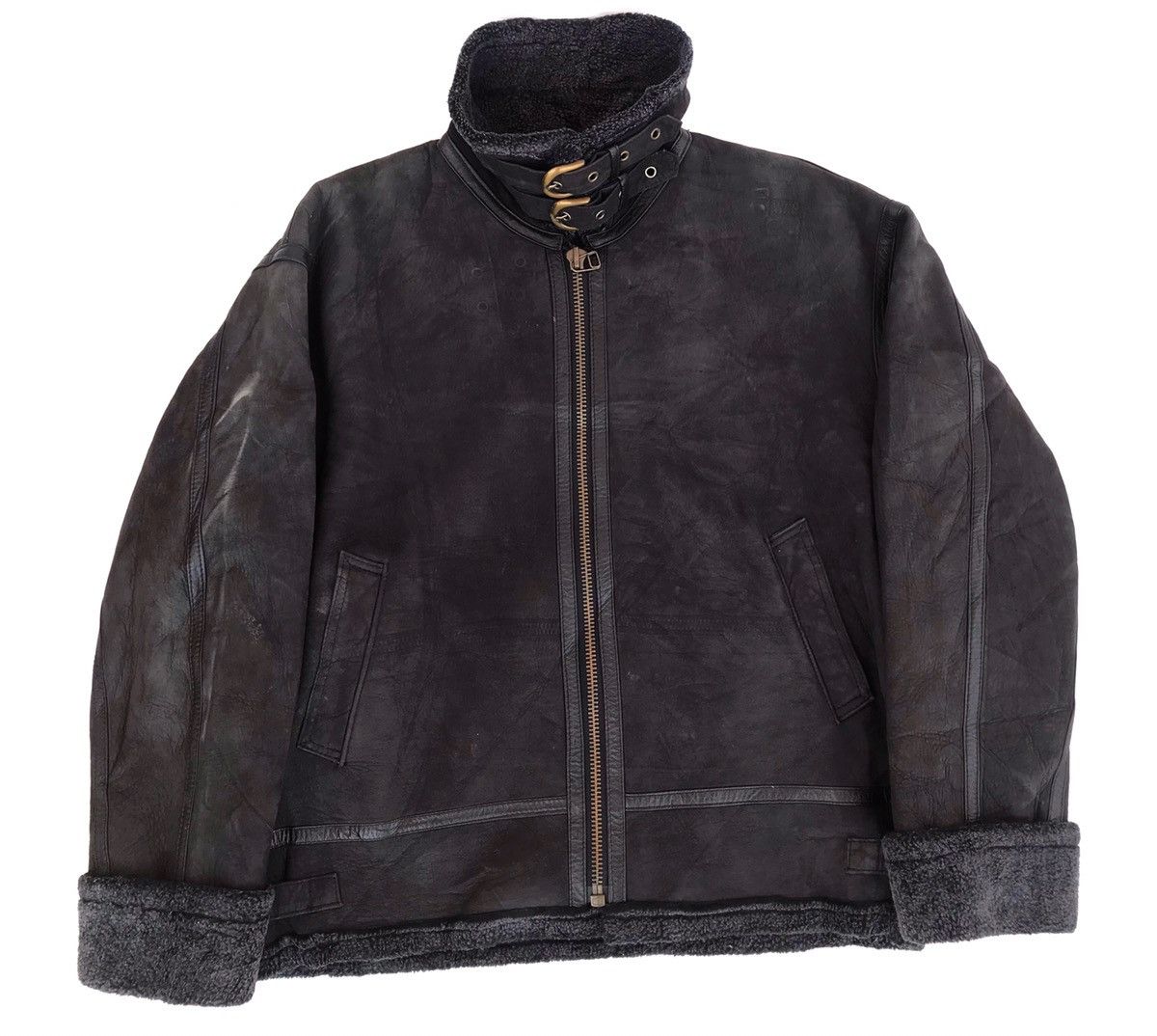 Japanese Brand × Le Grande Bleu (L.G.B.) VINTAGE LEATHER JACKET FULL ZIPPED Size US XL / EU 56 / 4 - 2 Thumbnail
