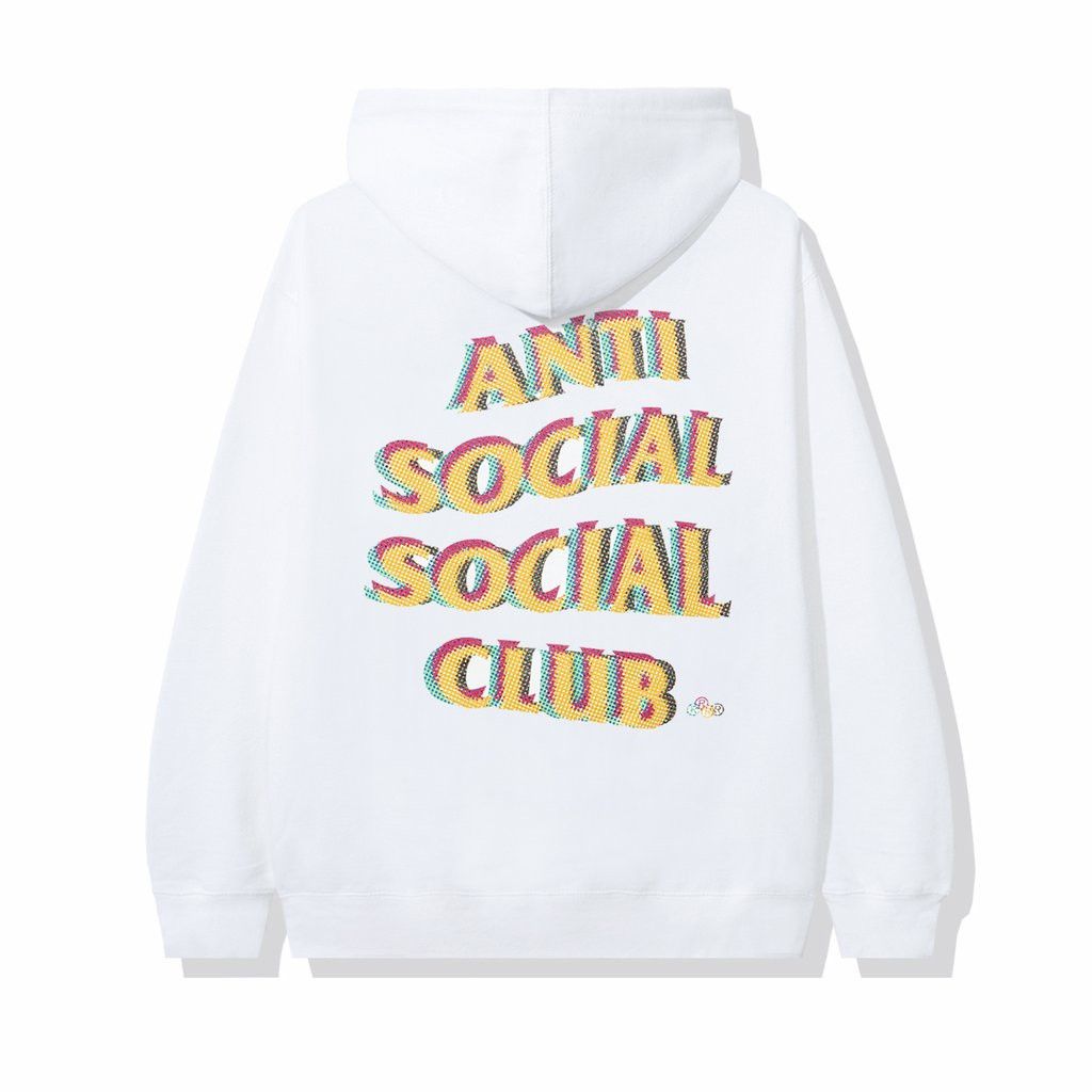 image of Anti Social Social Club Ds Assc Stir Crazy White Hoodie In Hand Bape Kith Suprme, Men's (Size Small