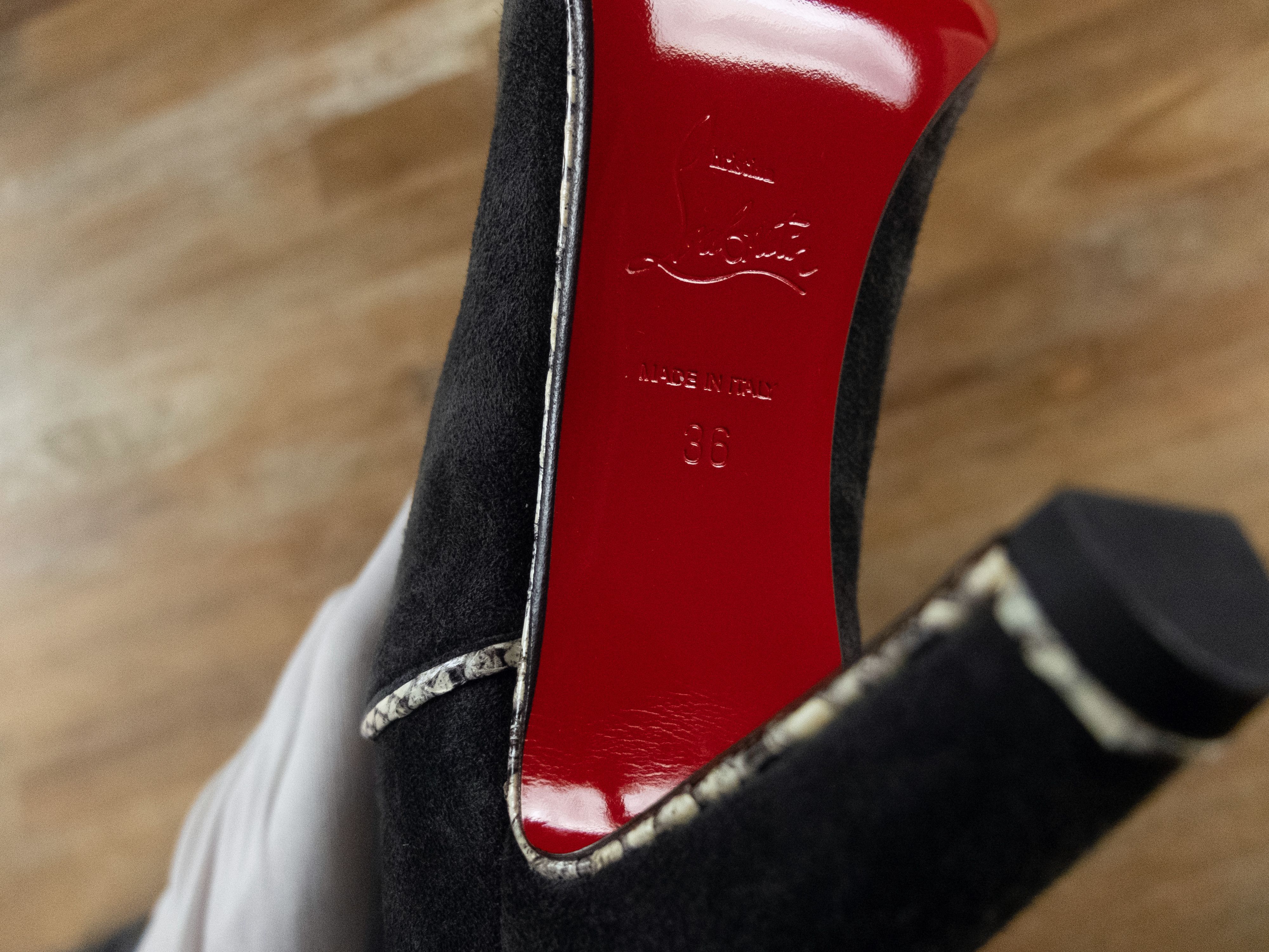 Christian Louboutin CHRISTIAN LOUBOUTIN Louloubotta gray black suede boots 6 36 Size US 6 / IT 36 - 9 Thumbnail