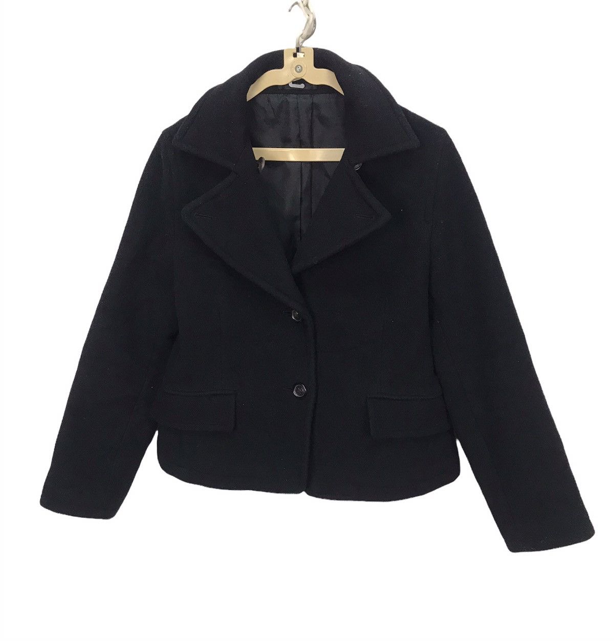 image of Margaret Howell Wool Ladies Croptop Jacket in Black, Women's