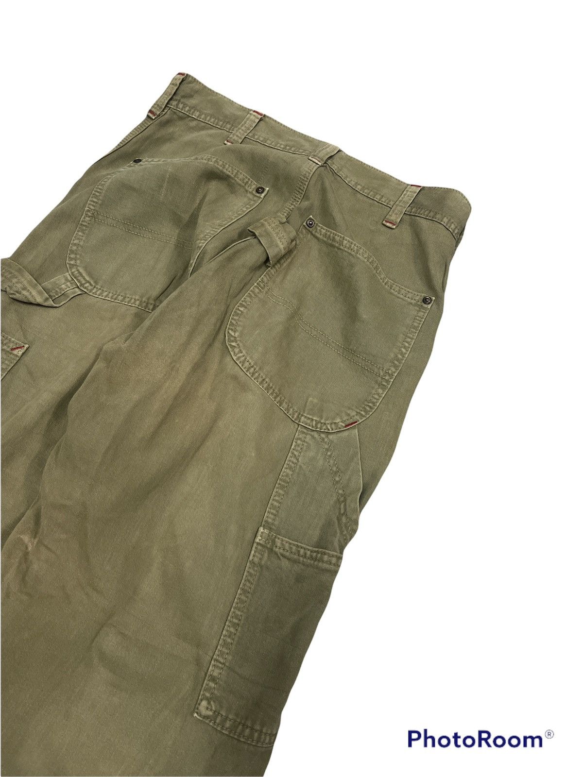 Edwin × Vintage Vintage Edwin Green Faded Double Knee Capenter Size US 29 - 5 Thumbnail