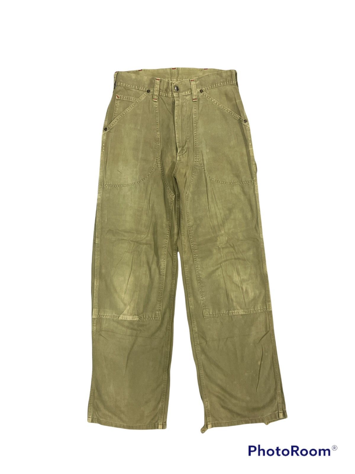 Edwin × Vintage Vintage Edwin Green Faded Double Knee Capenter Size US 29 - 1 Thumbnail