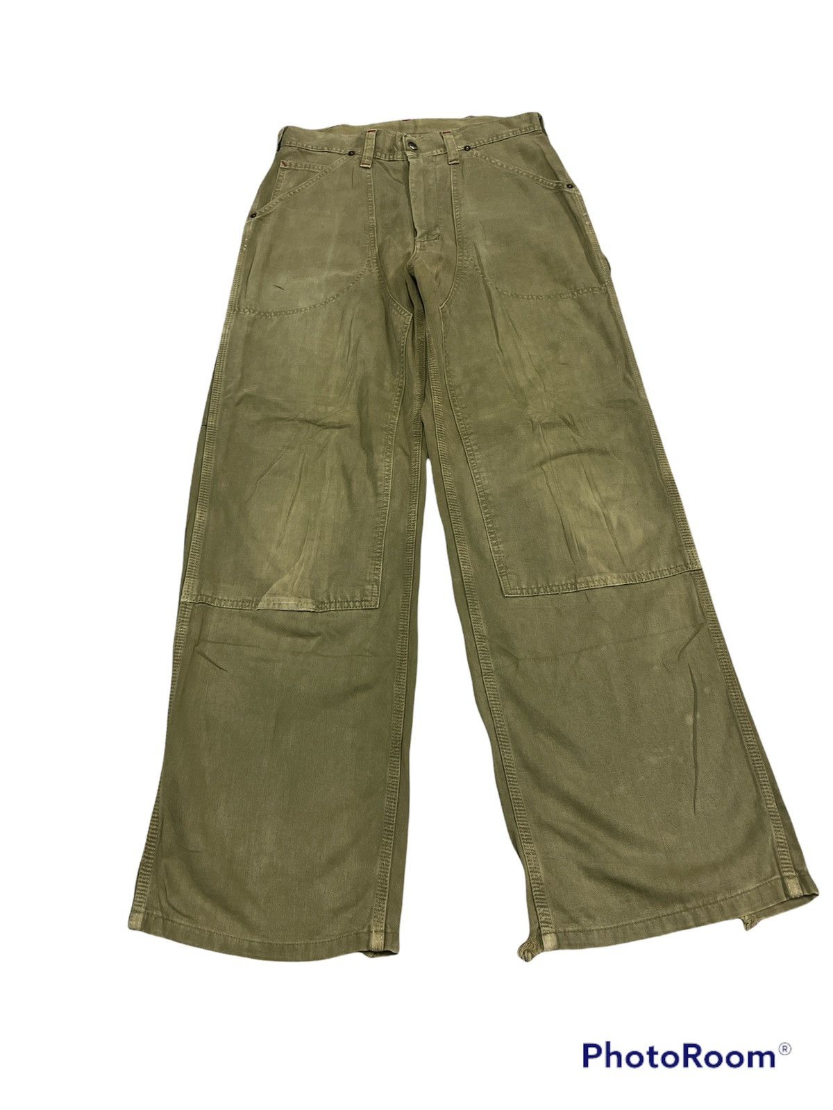 Edwin × Vintage Vintage Edwin Green Faded Double Knee Capenter Size US 29 - 2 Thumbnail