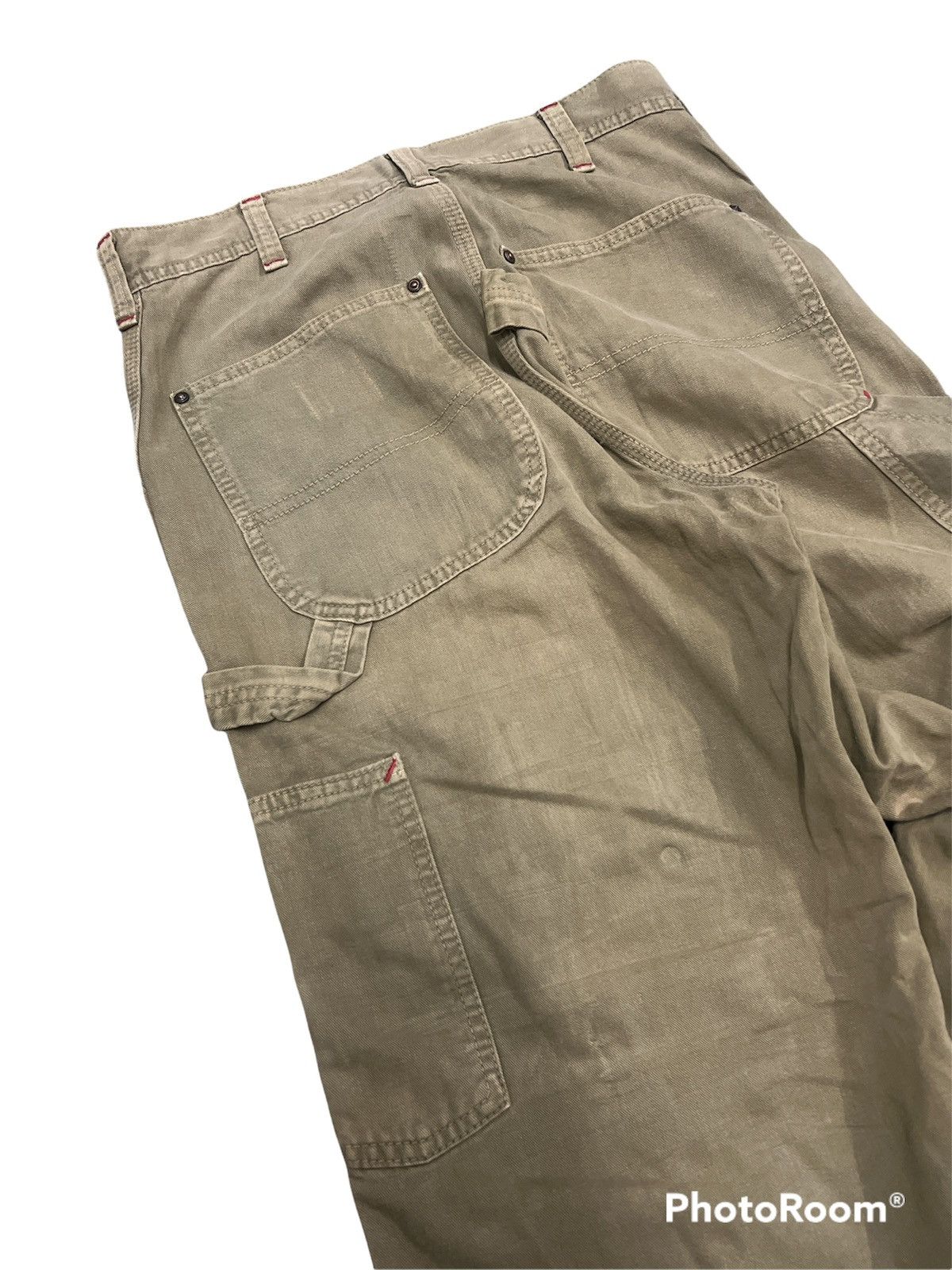 Edwin × Vintage Vintage Edwin Green Faded Double Knee Capenter Size US 29 - 6 Thumbnail