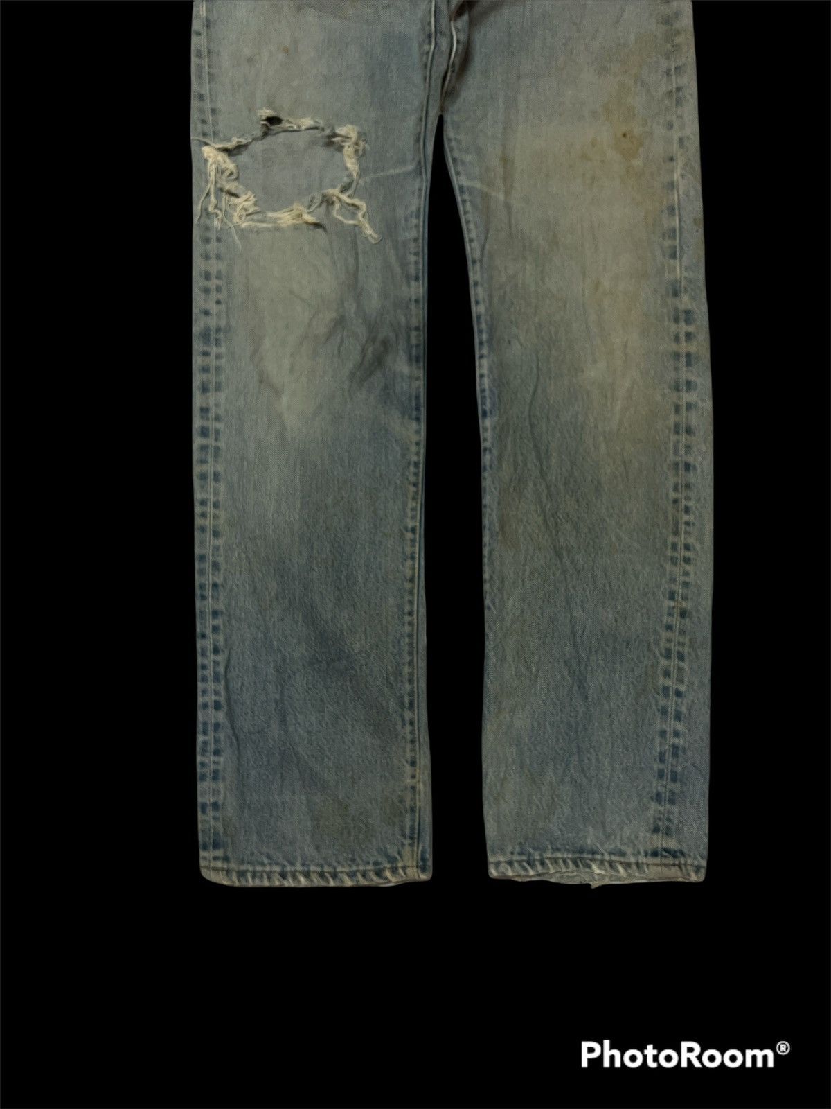 Levi's × Vintage Vintage 80’s Levis 501 Thrashed Denim Grunge Size US 28 / EU 44 - 4 Thumbnail