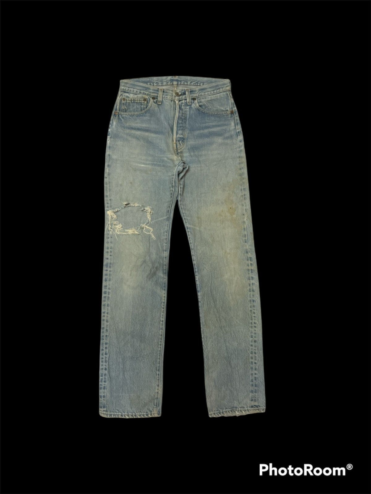 Levi's × Vintage Vintage 80’s Levis 501 Thrashed Denim Grunge Size US 28 / EU 44 - 1 Thumbnail
