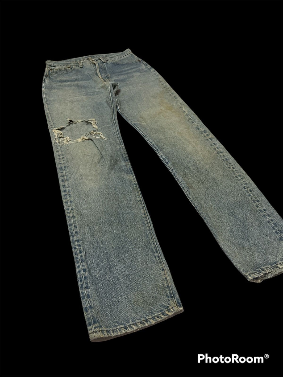Levi's × Vintage Vintage 80’s Levis 501 Thrashed Denim Grunge Size US 28 / EU 44 - 3 Thumbnail