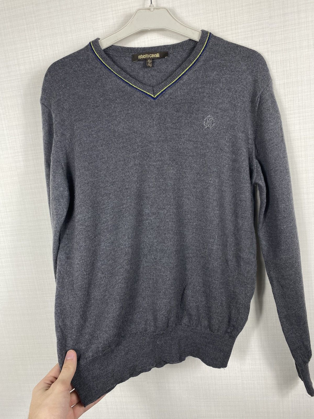 Roberto Cavalli × Vintage Roberto Cavalli Italy Long Sleeve Crewneck Sweater Logo Wool Size US M / EU 48-50 / 2 - 5 Thumbnail