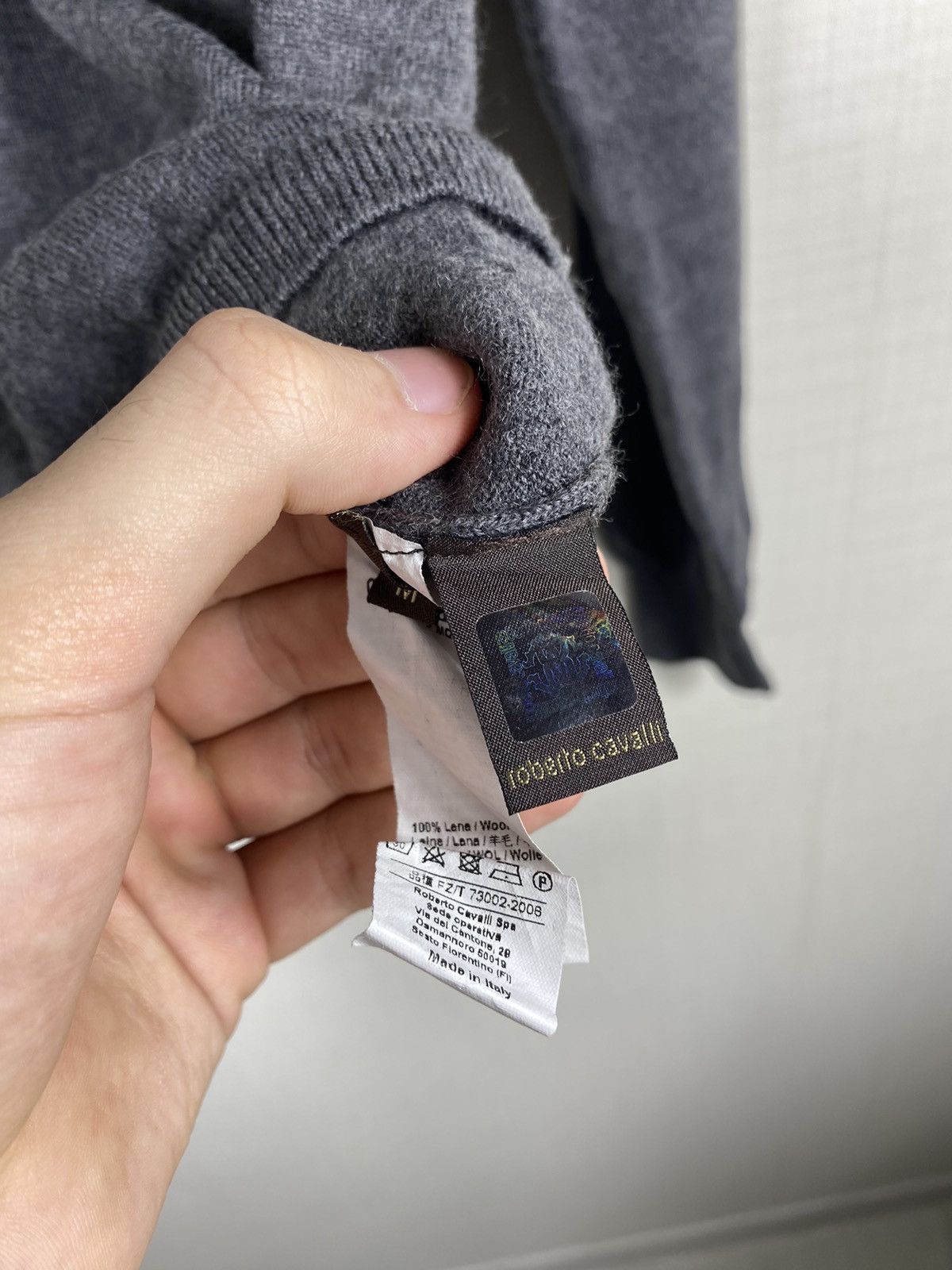 Roberto Cavalli × Vintage Roberto Cavalli Italy Long Sleeve Crewneck Sweater Logo Wool Size US M / EU 48-50 / 2 - 9 Thumbnail