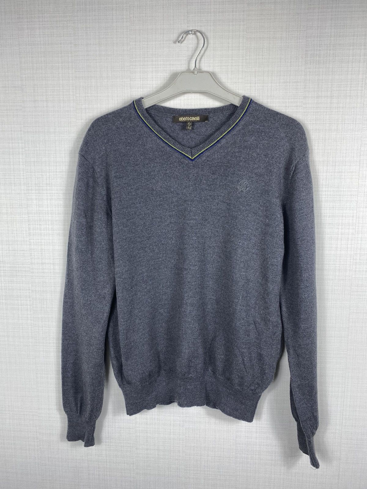 Roberto Cavalli × Vintage Roberto Cavalli Italy Long Sleeve Crewneck Sweater Logo Wool Size US M / EU 48-50 / 2 - 1 Thumbnail