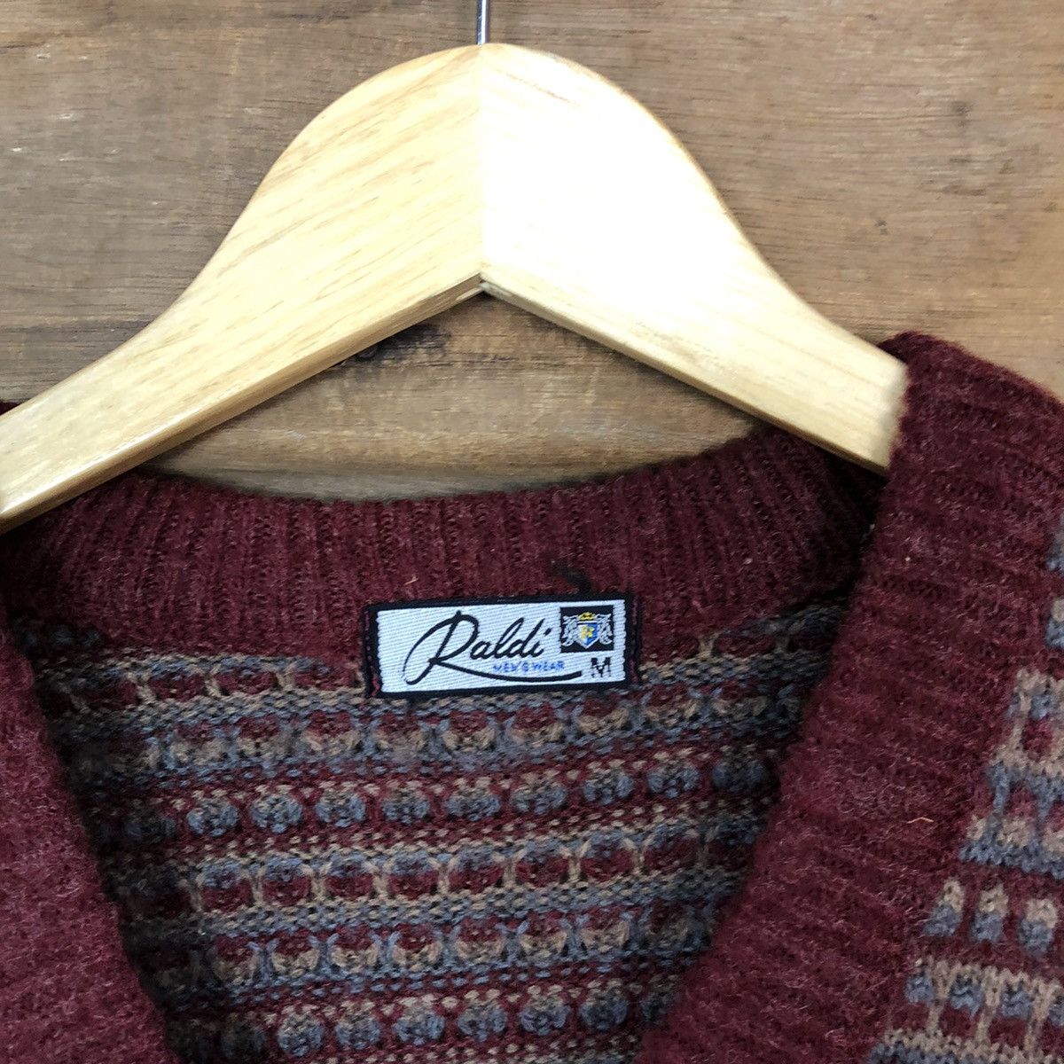 Homespun Knitwear × Japanese Brand × Vintage Raldi vintage Maroon Knitwear sweatshirt #5648 Size US M / EU 48-50 / 2 - 8 Thumbnail
