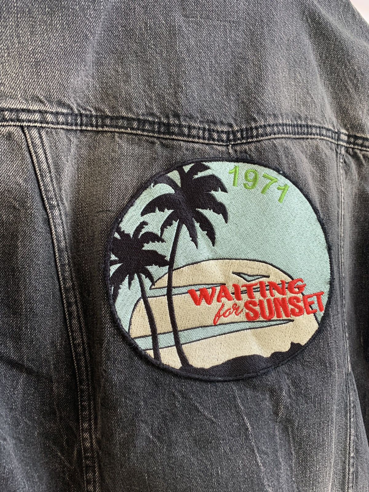 Saint Laurent Paris Waiting Sunset Embroidered Denim Jacket in Vintage Black Size US L / EU 52-54 / 3 - 3 Thumbnail