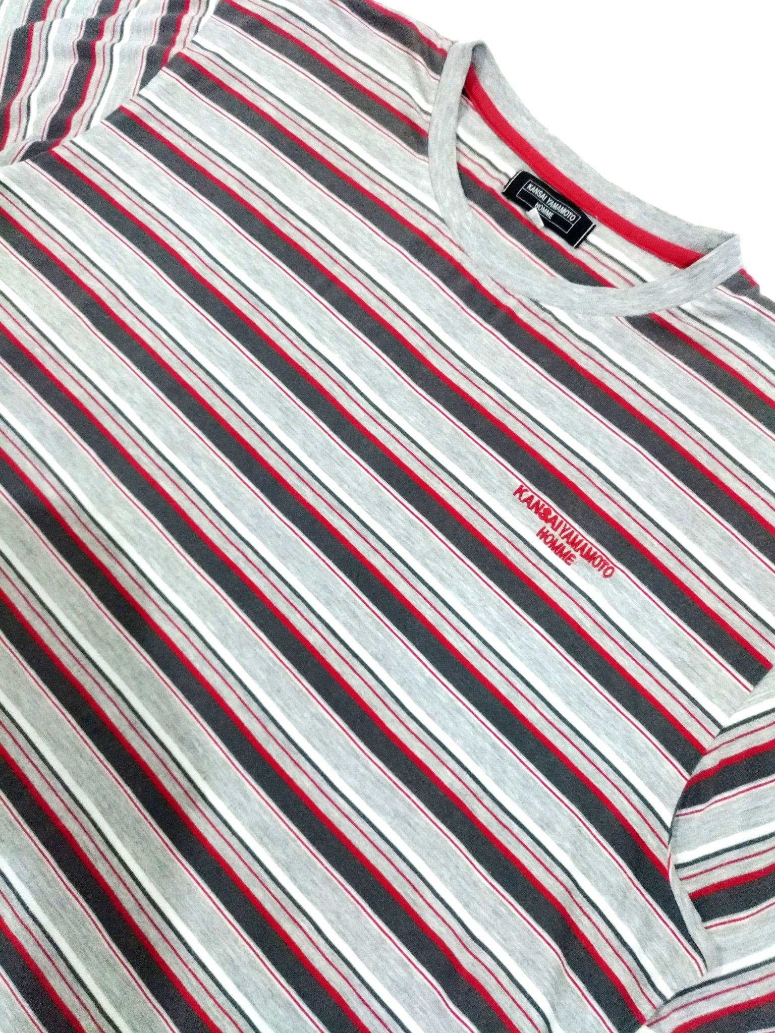 Japanese Brand × Kansai Yamamoto RARE! KANSAI YAMAMOTO HOMME STRIPED TEE Size US XL / EU 56 / 4 - 5 Thumbnail