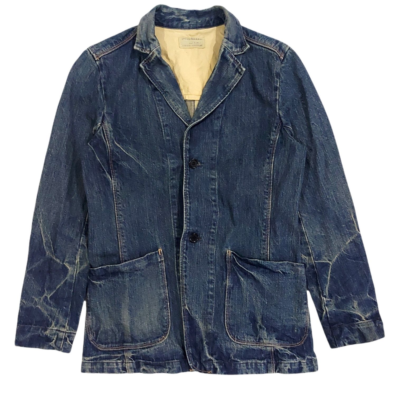 Japanese Brand × KOJIMA GENES × Spellbound RARE! VTG SPELLBOUND KOJIMA JAPAN WASHED DENIM CHORE JACKET Size US S / EU 44-46 / 1 - 1 Thumbnail