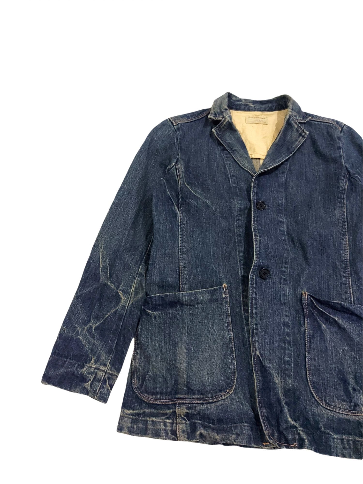 Japanese Brand × KOJIMA GENES × Spellbound RARE! VTG SPELLBOUND KOJIMA JAPAN WASHED DENIM CHORE JACKET Size US S / EU 44-46 / 1 - 6 Thumbnail