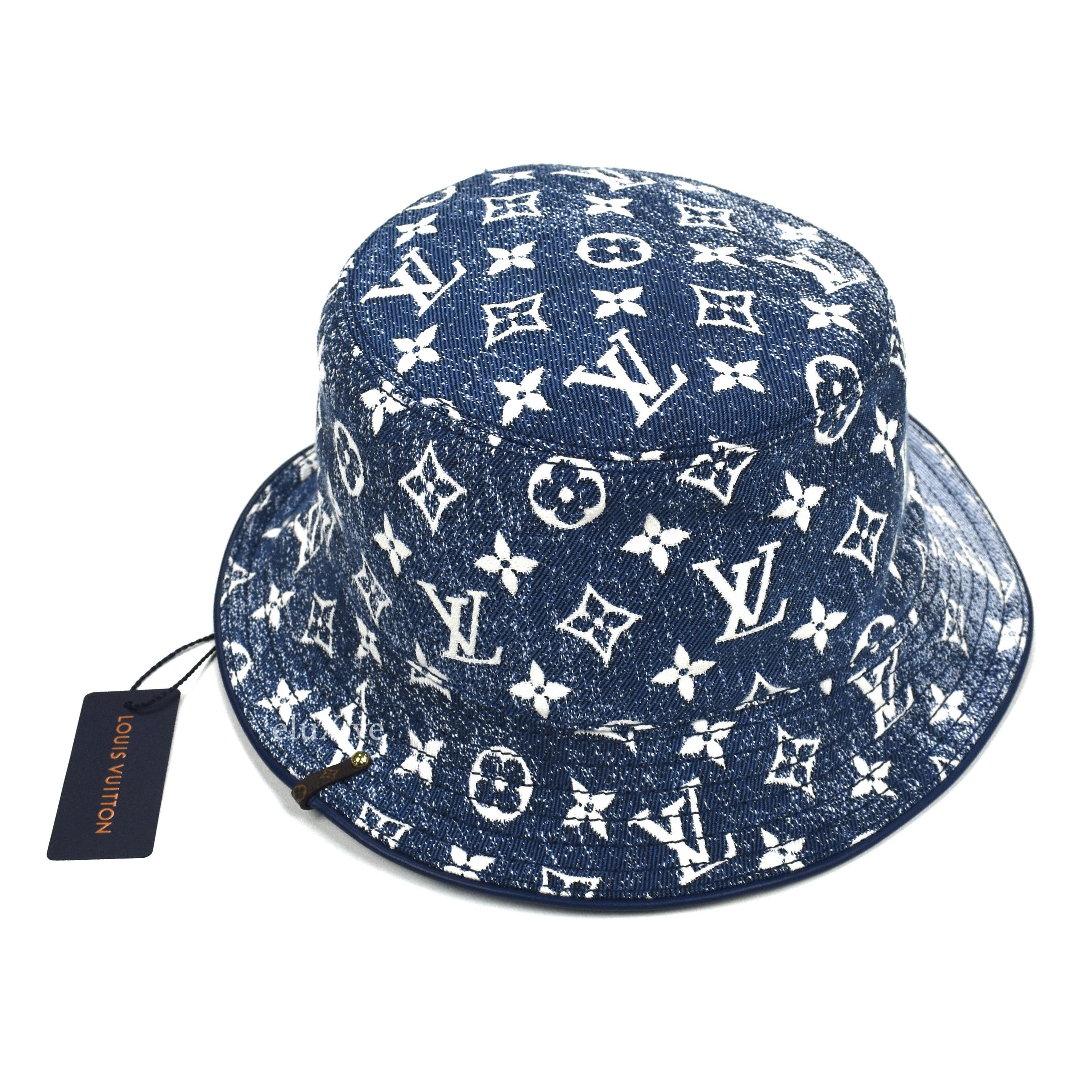 Louis Vuitton Blue Monogram Fade Bucket Hat NWT