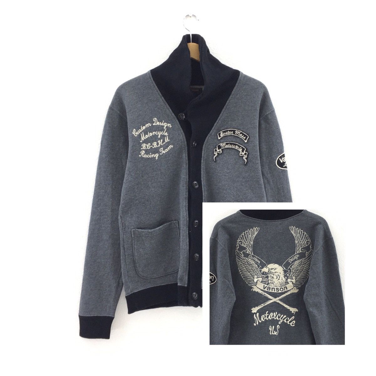 Vanson Leathers Vanson Leather Button down Sweatshirt Embroidered Big Logo Size US S / EU 44-46 / 1 - 2 Thumbnail
