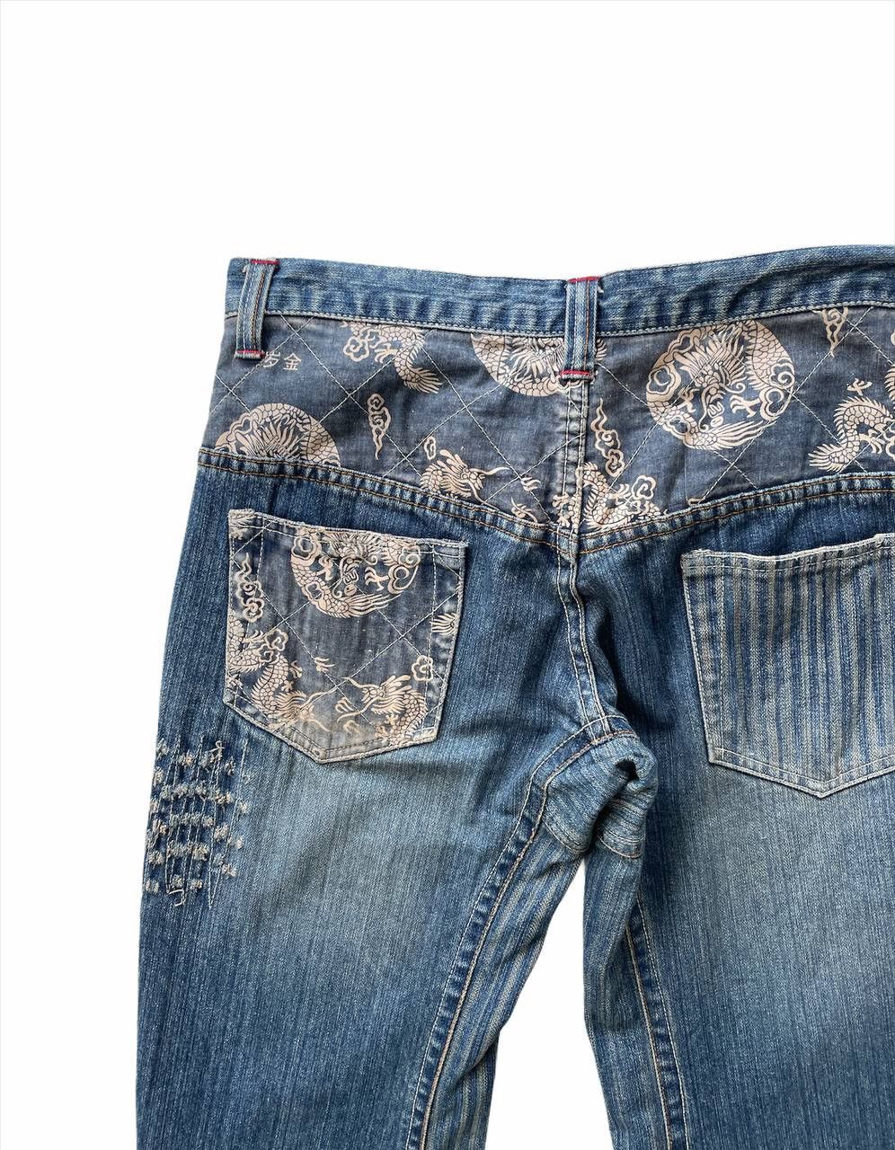 Japanese Brand Rebuild Denim Dragons Print Straight Cut Jeans Size US 32 / EU 48 - 8 Thumbnail