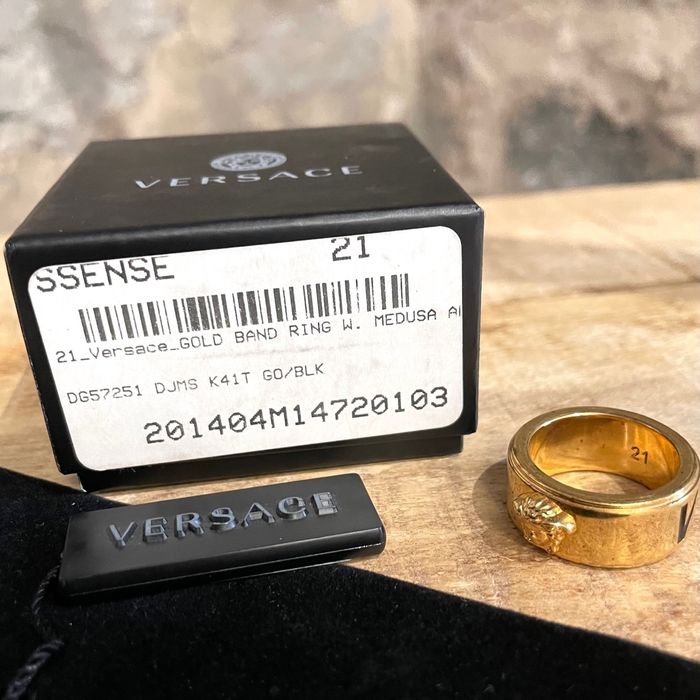 Versace Versace Gold Tone Medusa Logo Band Ring Grailed