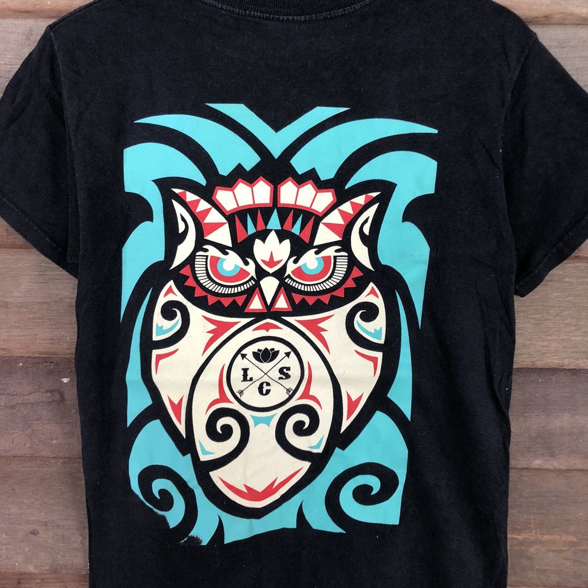 Japanese Brand LCS Lotus Black Short SLeeve Tshirt #3520 Size US S / EU 44-46 / 1 - 2 Thumbnail