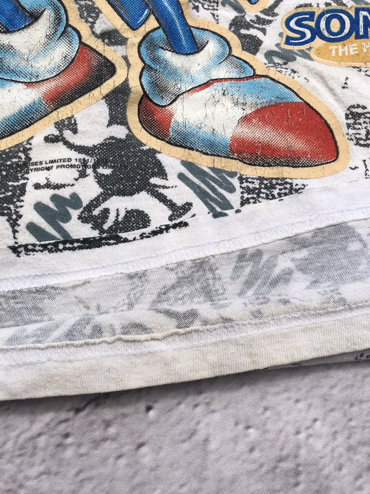 Cartoon Network Vintage 1991/92 Sonic The Hedgehog Sega Promo All Print Tee Size US L / EU 52-54 / 3 - 9 Thumbnail