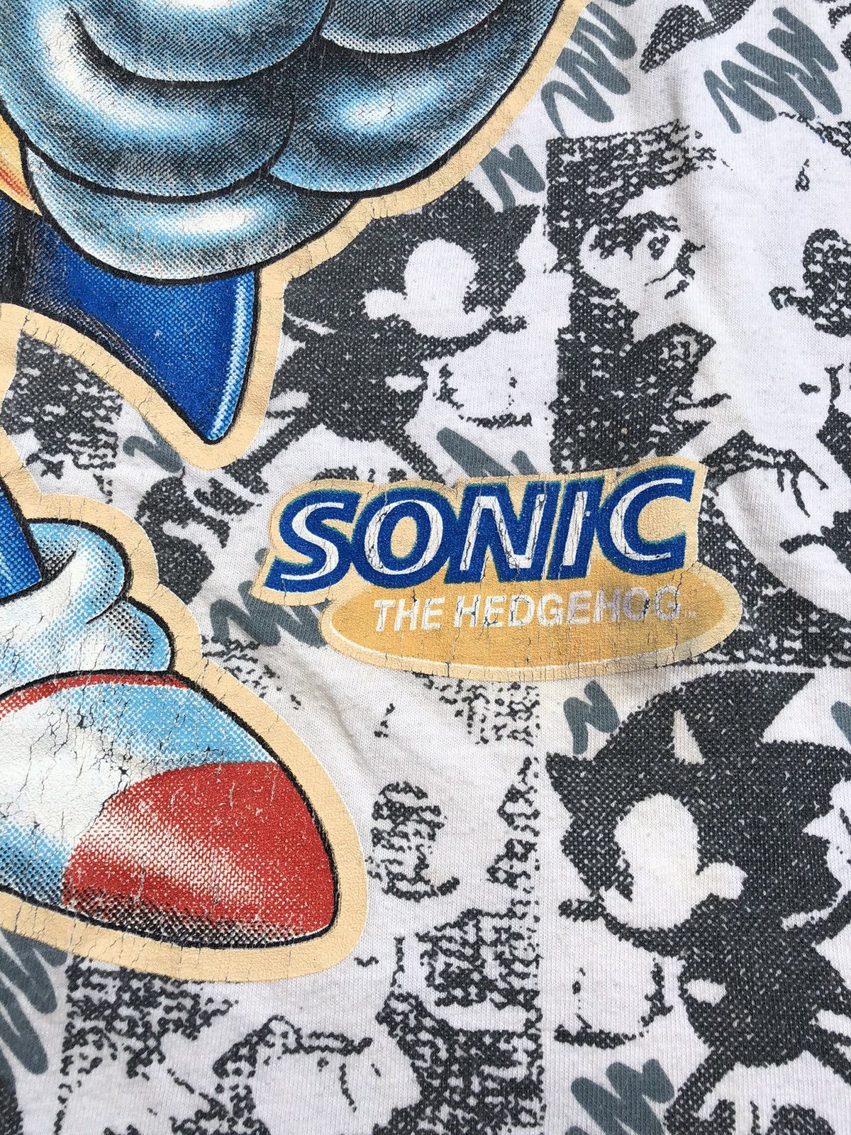 Cartoon Network Vintage 1991/92 Sonic The Hedgehog Sega Promo All Print Tee Size US L / EU 52-54 / 3 - 5 Thumbnail