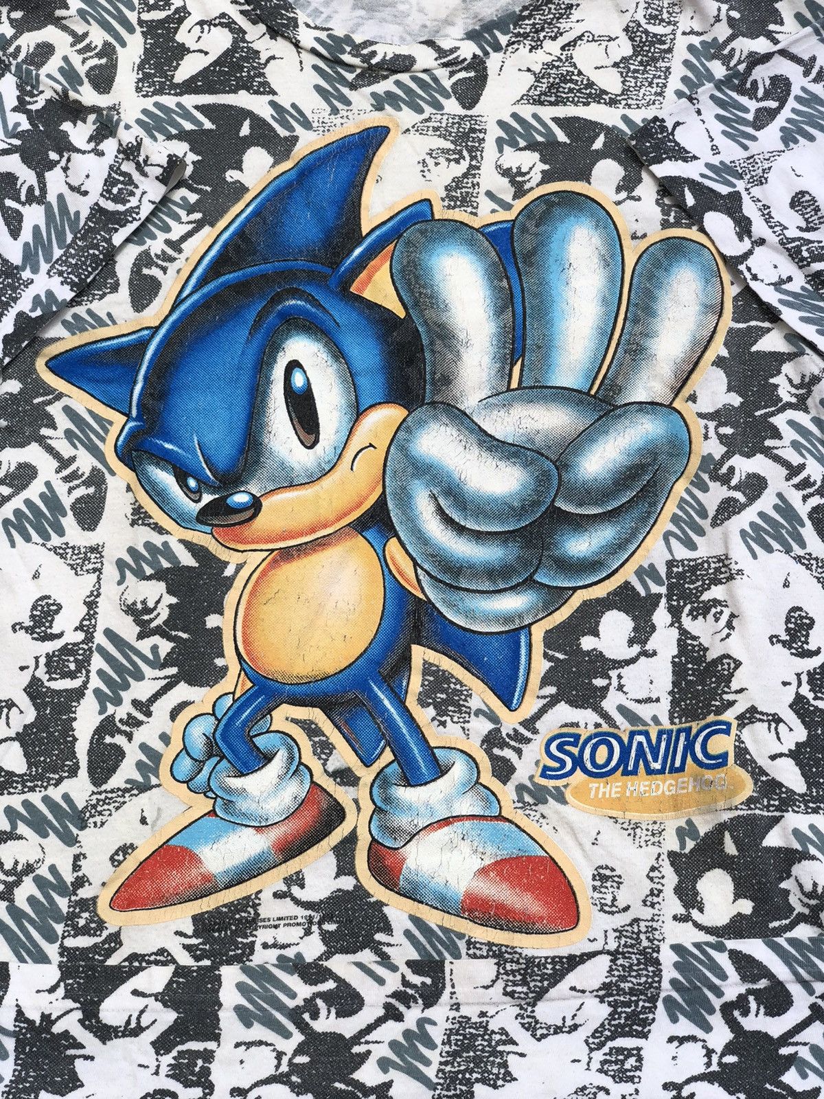 Cartoon Network Vintage 1991/92 Sonic The Hedgehog Sega Promo All Print Tee Size US L / EU 52-54 / 3 - 2 Thumbnail