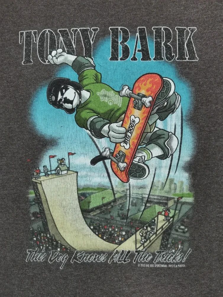 Santa Cruz Skateboards × Tony Hawk × Vintage Vintage Tony Hawk Bark Big Dogs Skateboard Tee Hook-up Size US XS / EU 42 / 0 - 2 Thumbnail