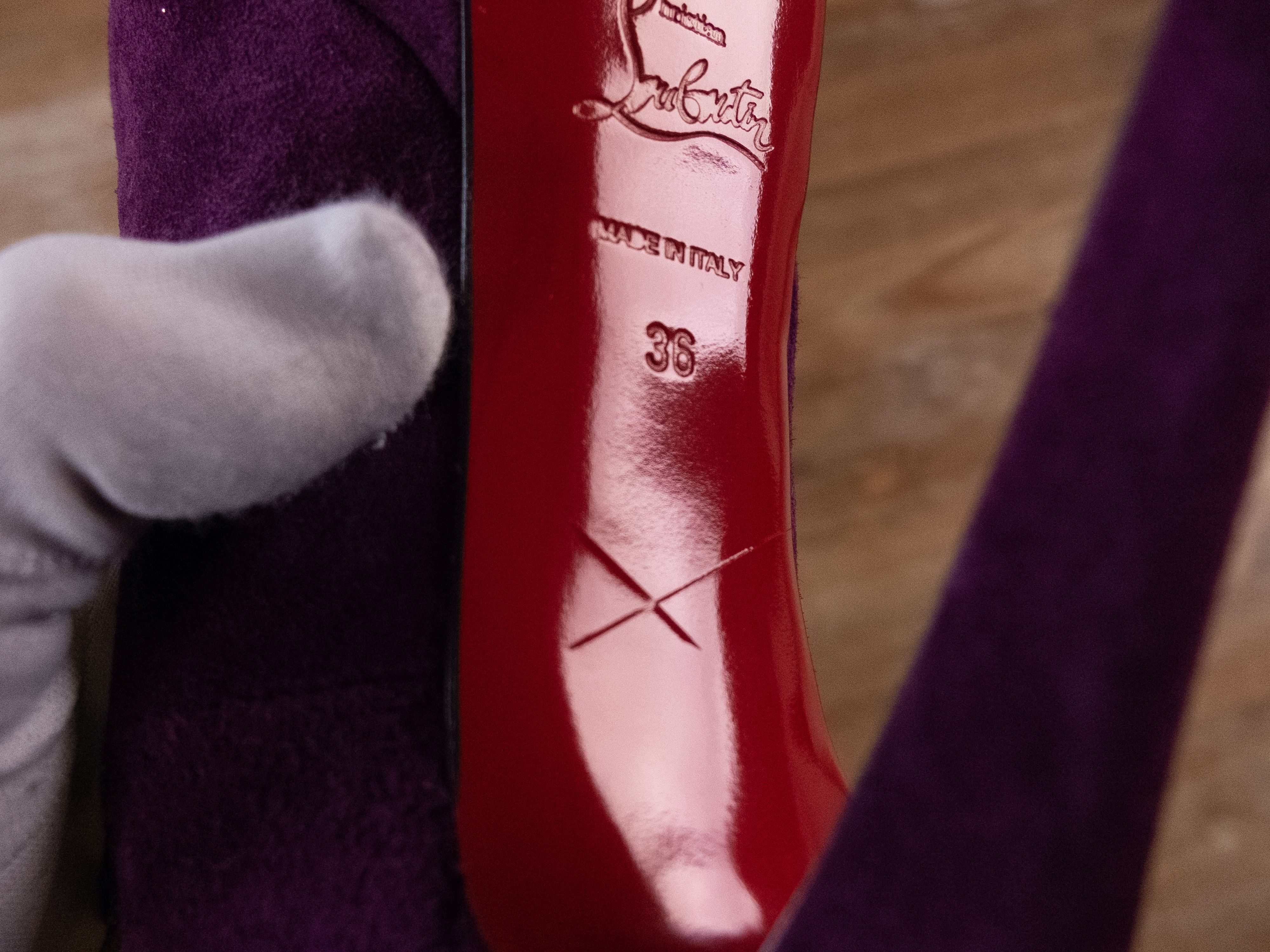 Christian Louboutin CHRISTIAN LOUBOUTIN Berlinissimo purple suede ankle boots 6 Size US 6 / IT 36 - 8 Thumbnail