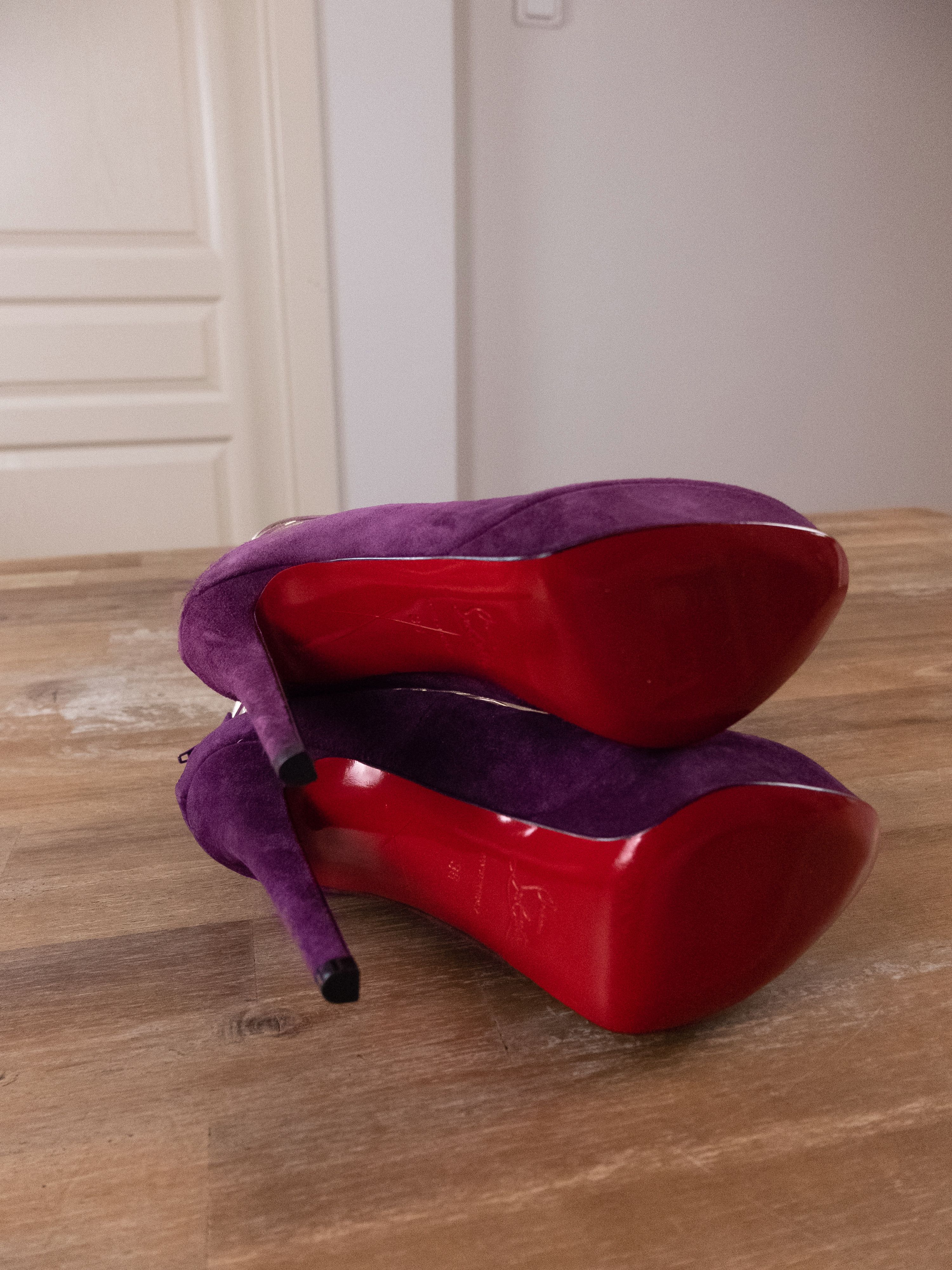 Christian Louboutin CHRISTIAN LOUBOUTIN Berlinissimo purple suede ankle boots 6 Size US 6 / IT 36 - 5 Thumbnail