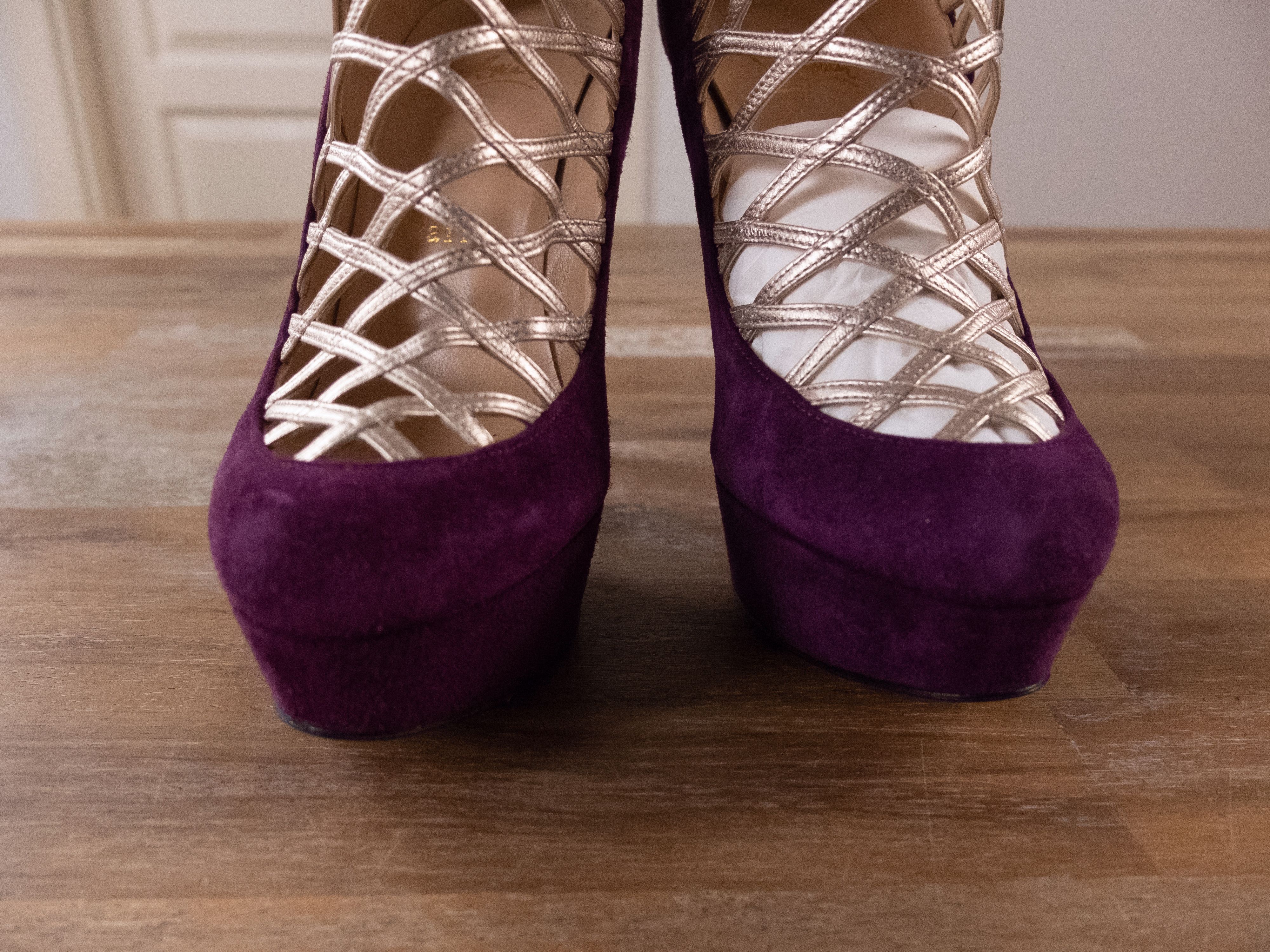 Christian Louboutin CHRISTIAN LOUBOUTIN Berlinissimo purple suede ankle boots 6 Size US 6 / IT 36 - 3 Thumbnail