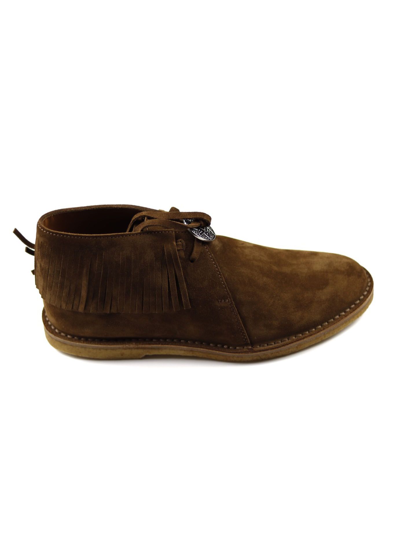 image of Saint Laurent Paris $1K Saint Laurent Nino Fringe Shoes in Tan, Men's (Size 9)