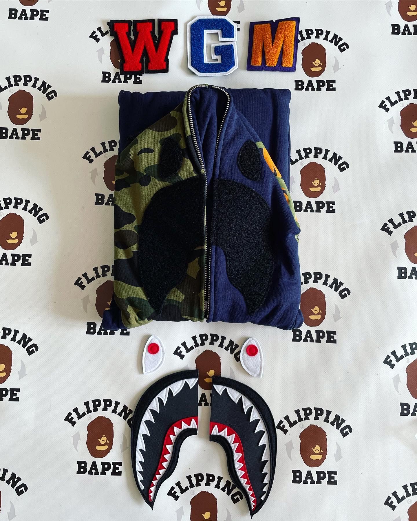 Bape BAPE DETACHABLE SHARK FULL ZIP HOODIE Size US XL / EU 56 / 4 - 5 Thumbnail