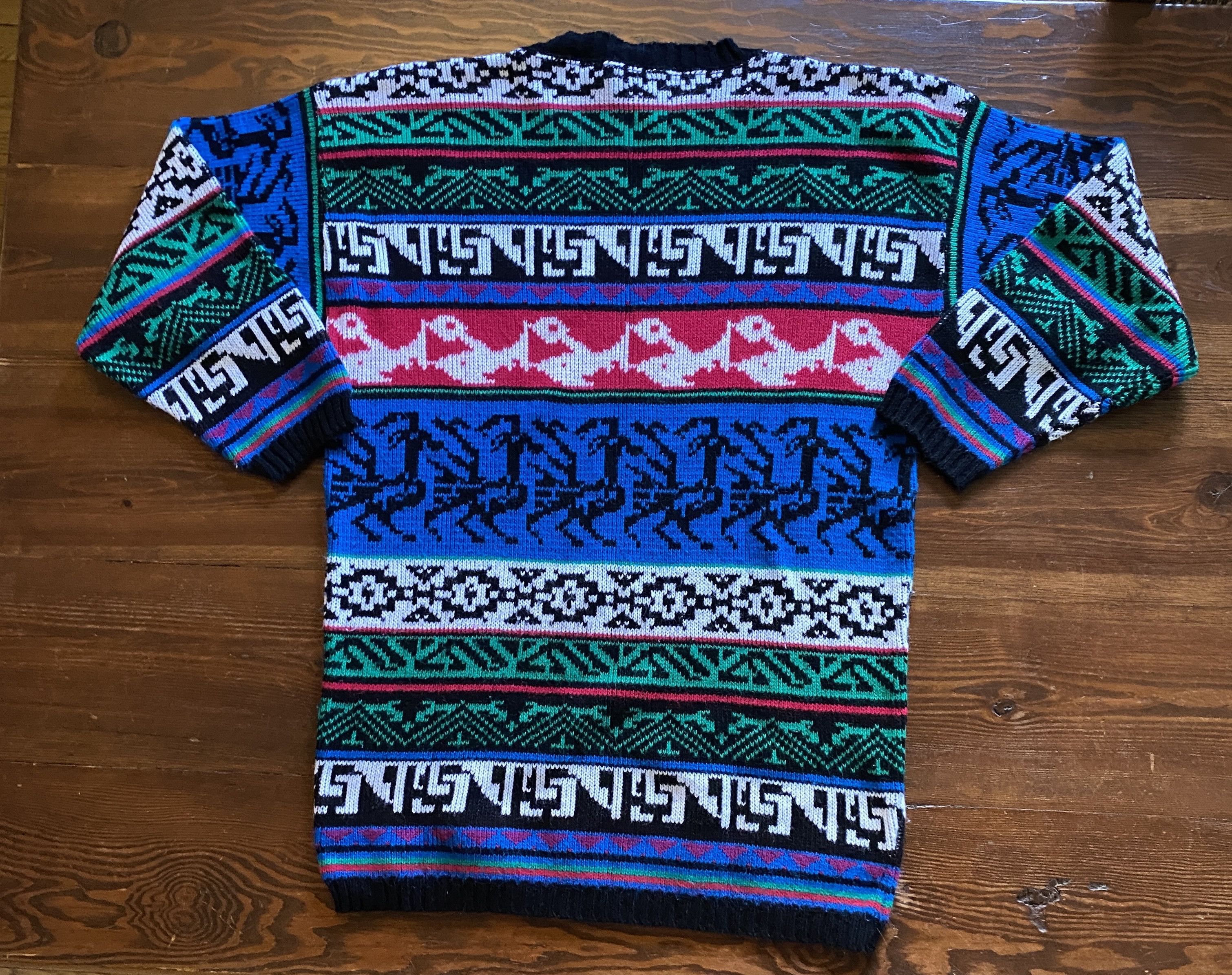 Vintage Vintage 80's Flyer Aeronautic Theme 3/4 Sleeve Knit Sweater Size US L / EU 52-54 / 3 - 6 Thumbnail