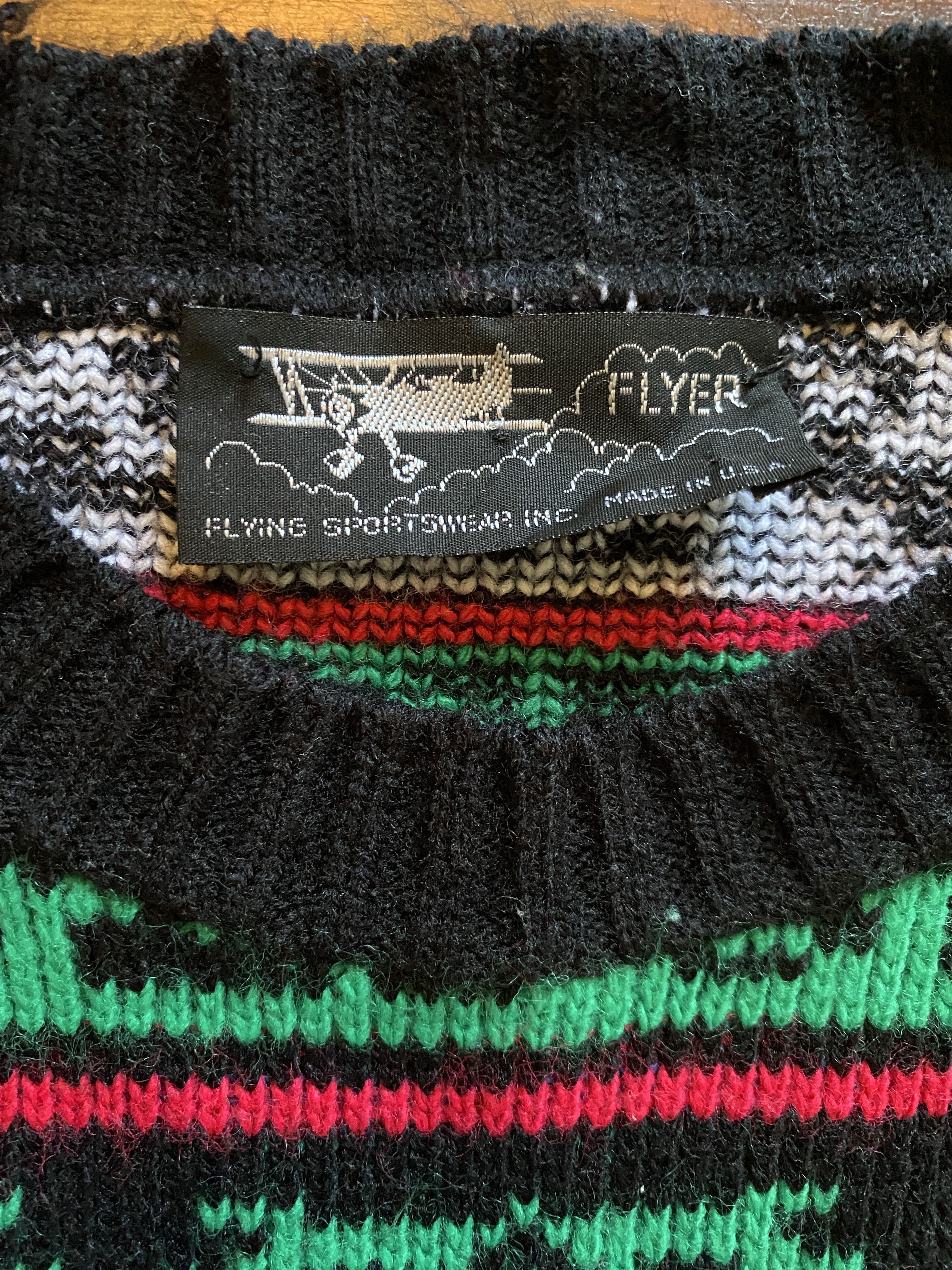 Vintage Vintage 80's Flyer Aeronautic Theme 3/4 Sleeve Knit Sweater Size US L / EU 52-54 / 3 - 2 Thumbnail