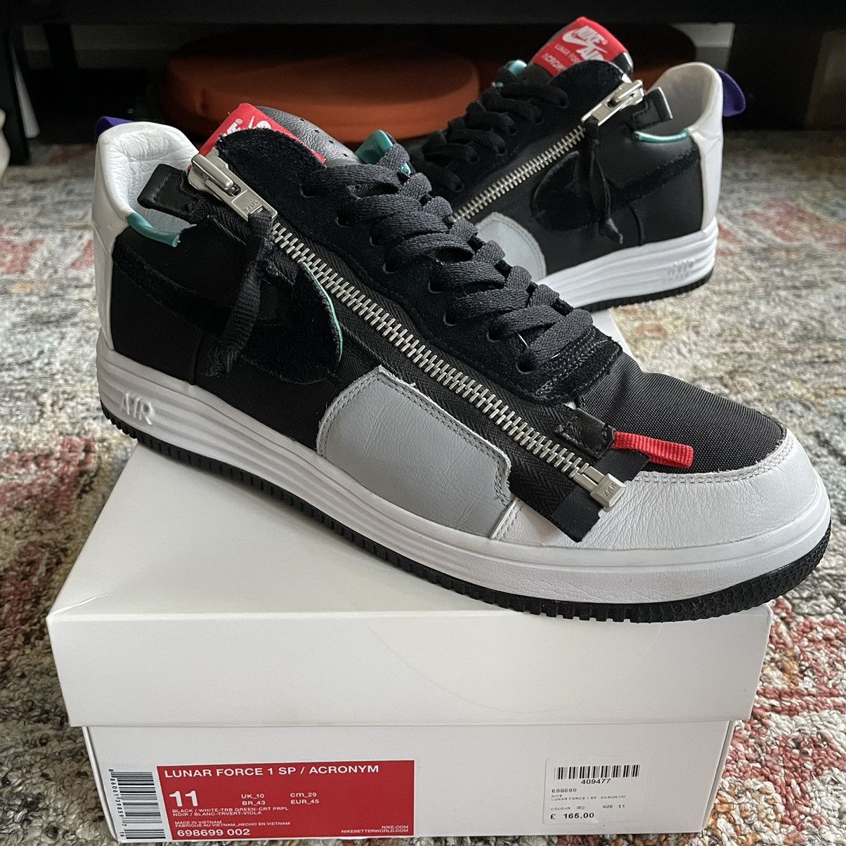 image of Acronym x Nike Lunar Force 1 Sp Zip In Turbo Green Lf1 Af1 Air White Shoes in Black, Men's (Size 11