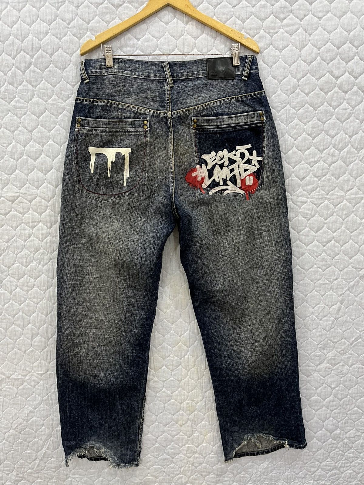 image of Ecko Unltd K. Ecko Hypebeast Distressed Denim in Blue, Men's (Size 34)