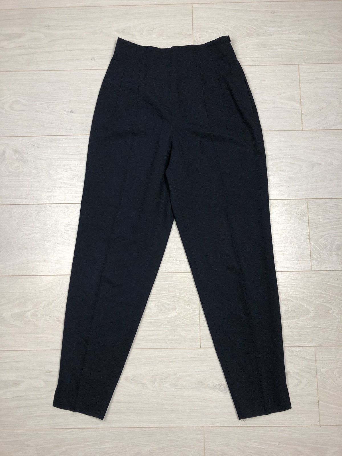 Jil Sander × Vintage Jil Sander Pants Cropped Cotton Navy Drawstring 36 Straight Size 30" / US 8 / IT 44 - 2 Thumbnail