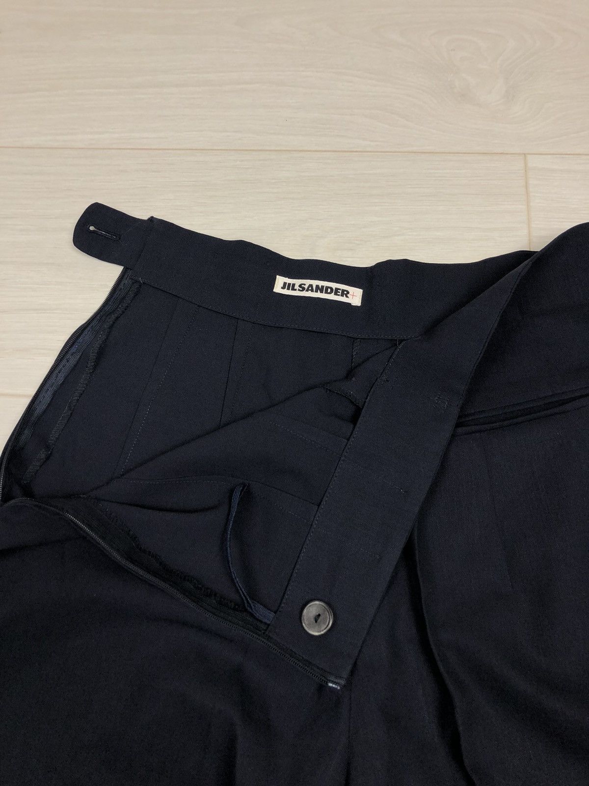 Jil Sander × Vintage Jil Sander Pants Cropped Cotton Navy Drawstring 36 Straight Size 30" / US 8 / IT 44 - 8 Thumbnail