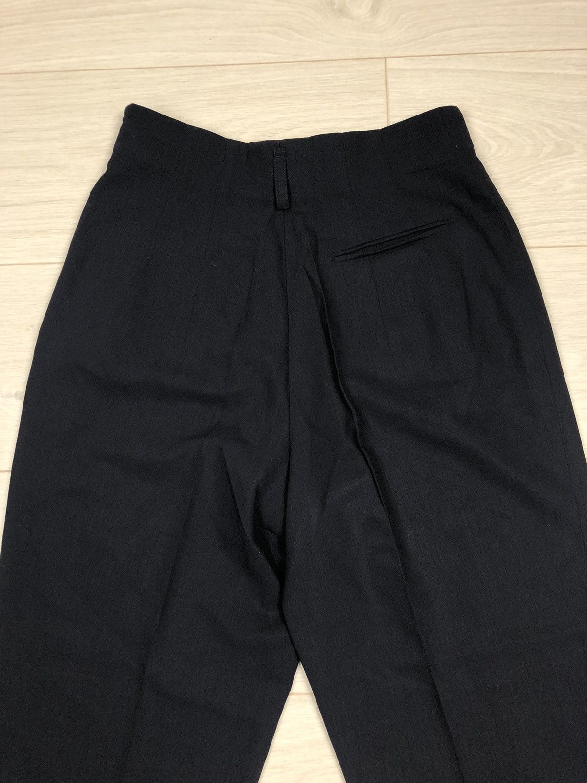 Jil Sander × Vintage Jil Sander Pants Cropped Cotton Navy Drawstring 36 Straight Size 30" / US 8 / IT 44 - 6 Thumbnail