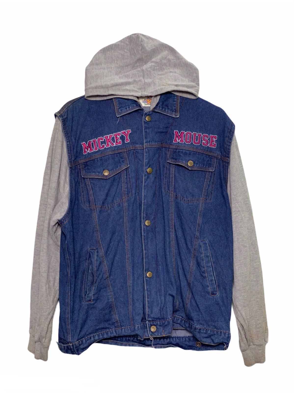 Disney Vintage Mickey Mouse Denim Cotton Hoodie Size US M / EU 48-50 / 2 - 2 Thumbnail